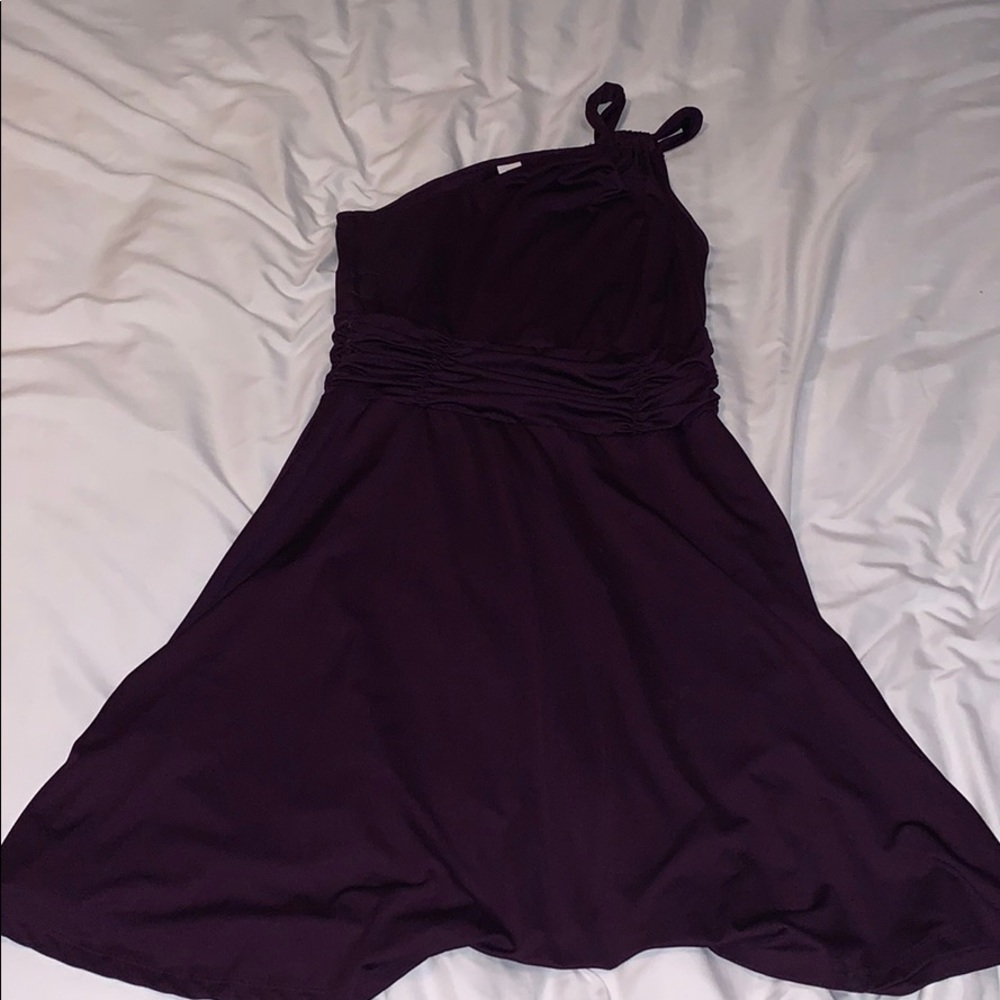 Plum off the shoulder dress